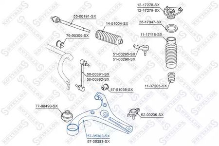 Рычаг независимой подвески колеса подвескы колеса STELLOX 57-05382-SX