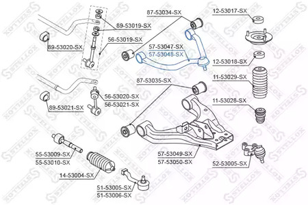 Рычаг независимой подвески колеса подвескы колеса STELLOX 57-53048-SX