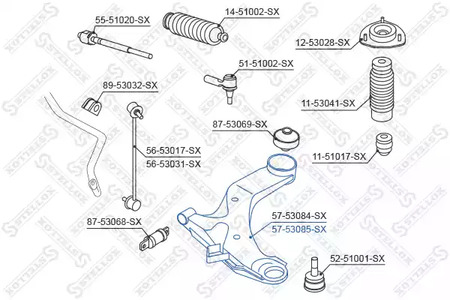 Рычаг независимой подвески колеса подвескы колеса STELLOX 57-53085-SX