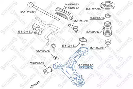 Рычаг независимой подвески колеса подвескы колеса STELLOX 57-61027-SX