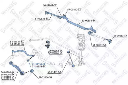 Подвеска рычага независимой подвески колеса STELLOX 71-31359-SX