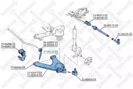 Рычаг независимой подвески колеса STELLOX 77-00127-SX