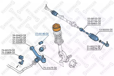 Подвеска рычага независимой подвески колеса STELLOX 77-00140-SX