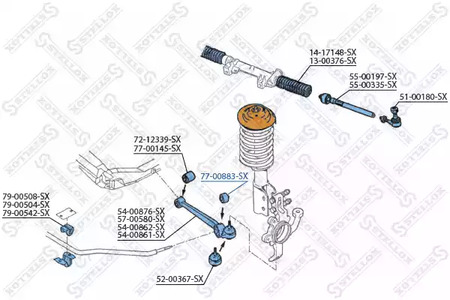 Подвеска рычага независимой подвески колеса STELLOX 77-00883-SX