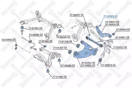 Подвеска рычага независимой подвески колеса STELLOX 77-00923-SX