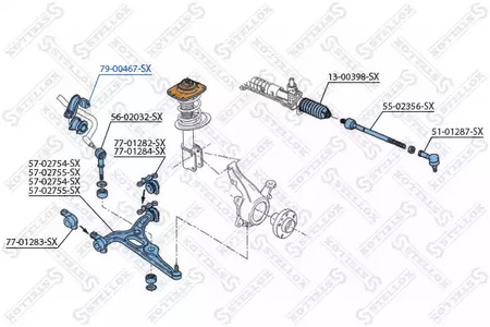 Опора стабилизатора STELLOX 79-00467-SX