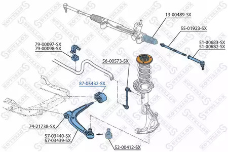 Рычаг независимой подвески колеса STELLOX 87-05432-SX