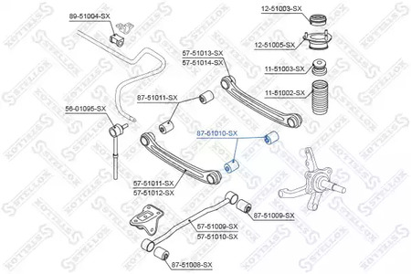 Подвеска рычага независимой подвески колеса STELLOX 87-51010-SX