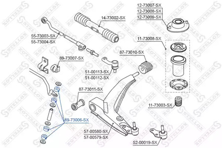 Опора стабилизатора STELLOX 89-73006-SX