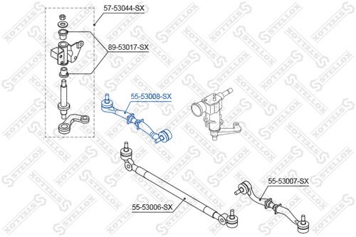 Продольная рулевая тяга STELLOX 55-53008-SX