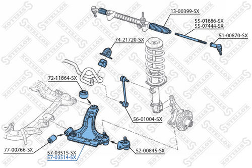 Рычаг подвески STELLOX 57-03514-SX