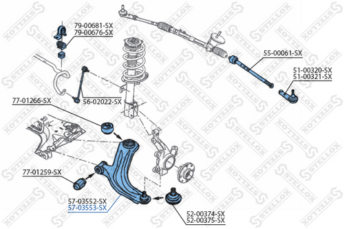 Рычаг подвески STELLOX 57-03553-SX