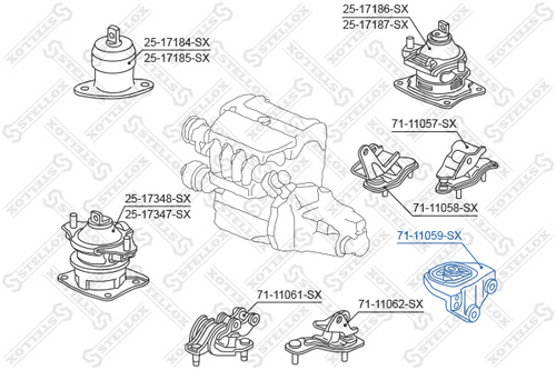Опора кпп STELLOX 71-11059-SX