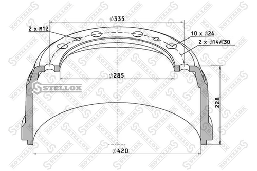 Тормозной барабан STELLOX 85-00036-SX