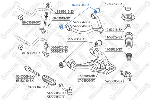 Сайлентблок рычага подвески STELLOX 87-53034-SX