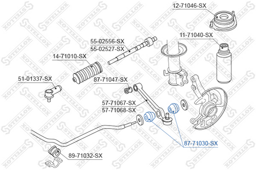 Подвеска рычага независимой подвески колеса STELLOX 87-71030-SX