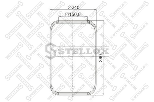 Кожух пневматической рессоры STELLOX 90-06610-SX