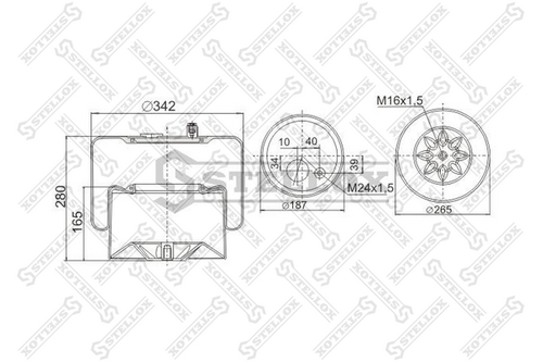 Кожух пневматической рессоры STELLOX 90-41833-SX