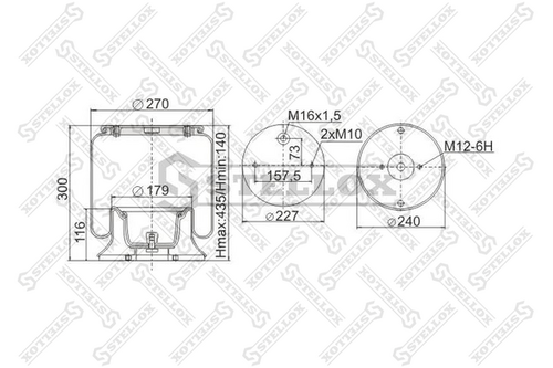 Кожух пневматической рессоры STELLOX 90-62511-SX