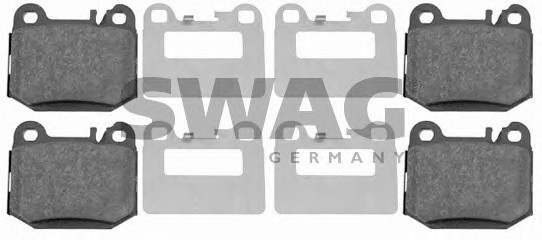 Комплект тормозных колодок дисковый тормоз SWAG 10916437