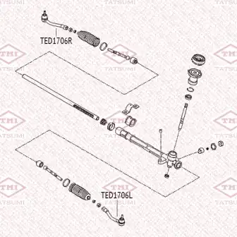 Ted1706l наконечник рулевой левый