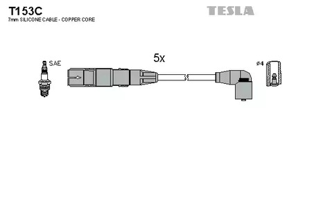 Комплект проводов зажигания original TESLA T153C