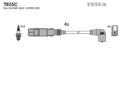 Комплект проводов зажигания original TESLA T855C