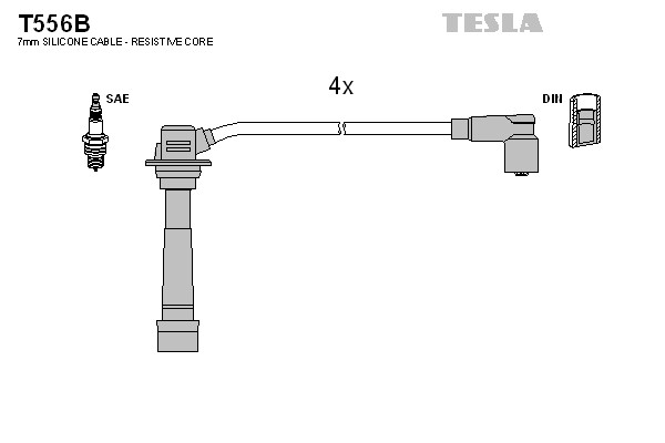 Комплект проводов зажигания TESLA T556B