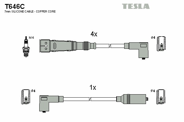 Комплект проводов зажигания original TESLA T646C