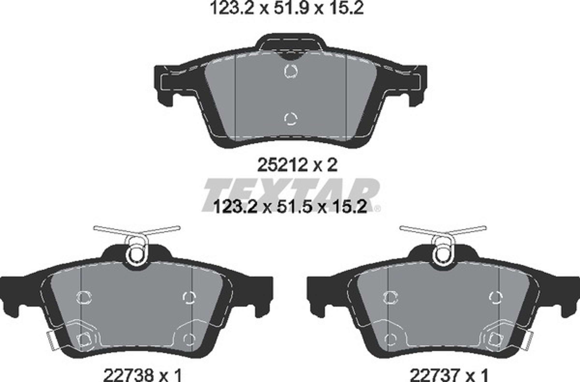 2521204 колодки тормозные TEXTAR 2521204
