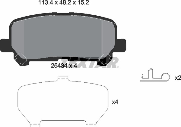 Комплект тормозных колодок дискового тормоз TEXTAR 2543401