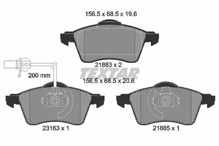 Комплект тормозных колодок дискового тормоза TEXTAR 2188501
