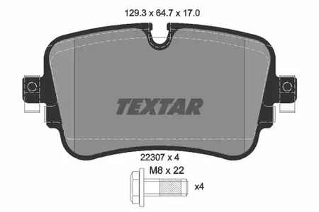Комплект тормозных колодок дискового тормоза TEXTAR 2230701
