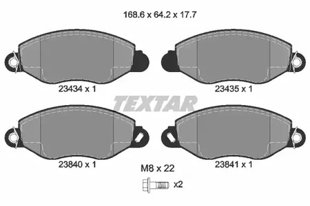 Комплект тормозных колодок дискового тормоза TEXTAR 2343401