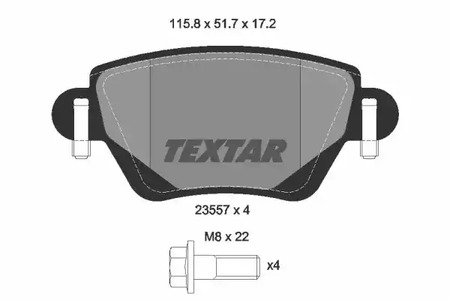 Комплект тормозных колодок дискового тормоза TEXTAR 2355701