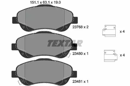 Колодки тормозные дисковые TEXTAR 2376802