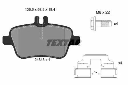 Колодки тормозные TEXTAR 2484801