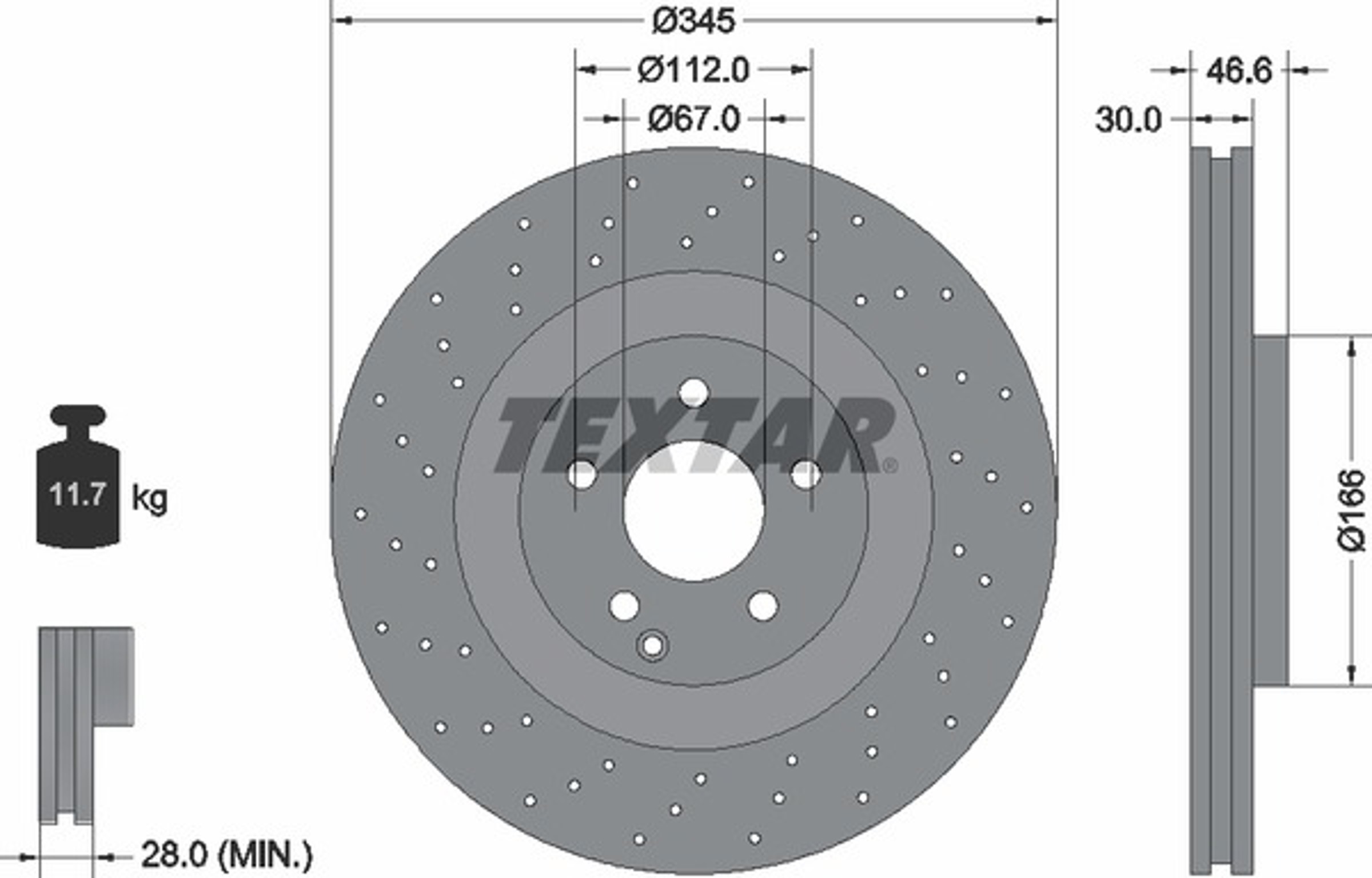 Диск тормозной TEXTAR 92123703