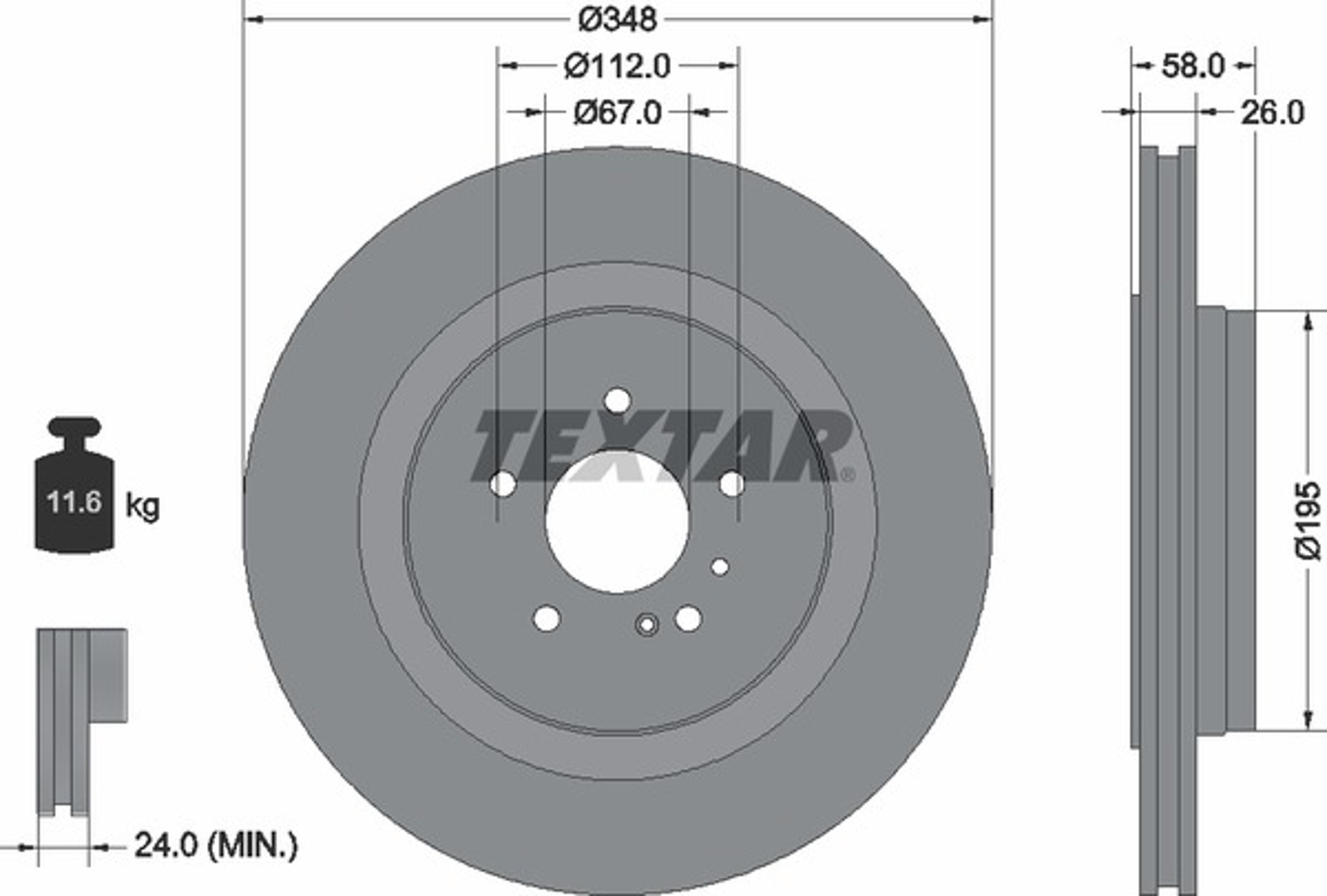 Тормозной диск TEXTAR 92198003