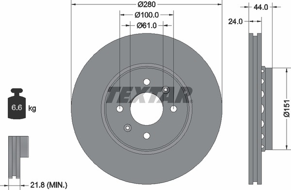 Тормозной диск TEXTAR 92254603