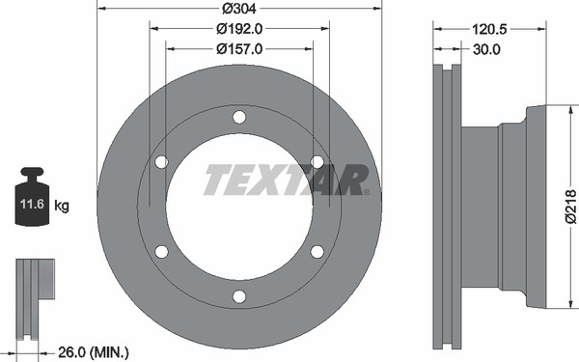 Диск тормозной TEXTAR 93087500