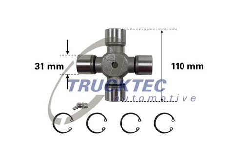 Крестовина карданной передачи TRUCKTEC AUTOMOTIVE 01.34.038