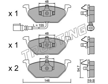 Комплект тормозных колодок дисковый тормоз