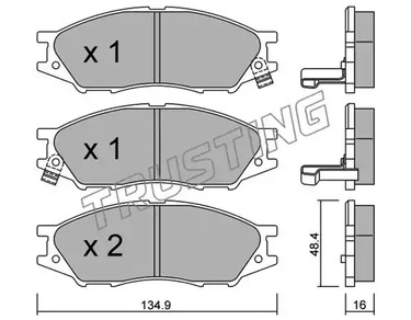 Комплект тормозных колодок дискового тормоз TRUSTING 826.0