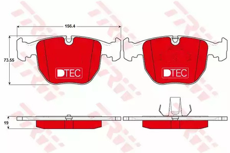 Комплект тормозных колодок дисковый тормоз dtec cotec