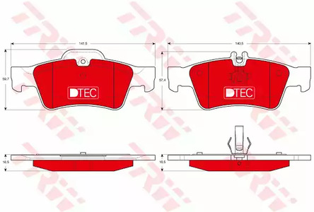 Комплект тормозных колодок дисковый тормоз dtec cotec