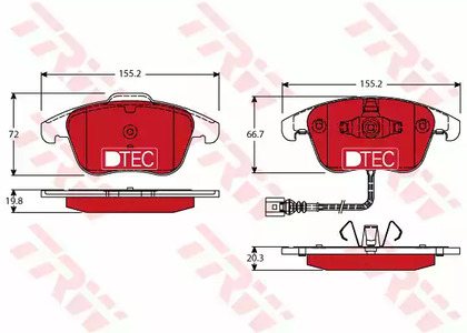 Комплект тормозных колодок дисковый тормоз dtec cotec