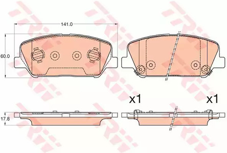 Комплект тормозных колодок дискового тормоза TRW GDB3582