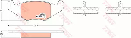 Комплект тормозных колодок дискового тормоз cotec