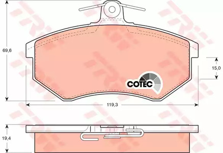 Комплект тормозных колодок дисковый тормоз cotec